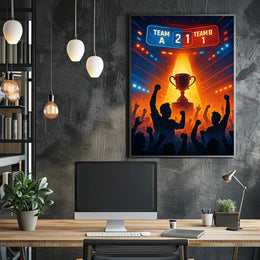 Victory Trophy Highlighted in Sports Competition Poster PosterGoat