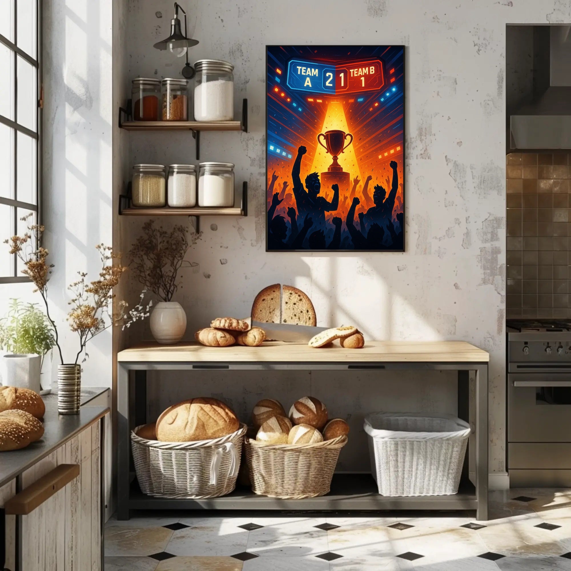 Victory Trophy Highlighted in Sports Competition Poster PosterGoat