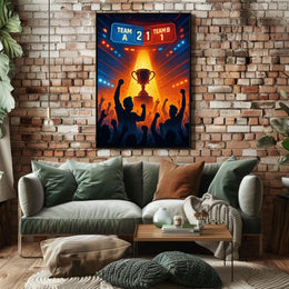 Victory Trophy Highlighted in Sports Competition Poster PosterGoat