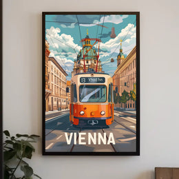 Vienna Tram Travel Poster PosterGoat