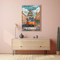 Vienna Tram Travel Poster PosterGoat