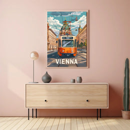 Vienna Tram Travel Poster PosterGoat