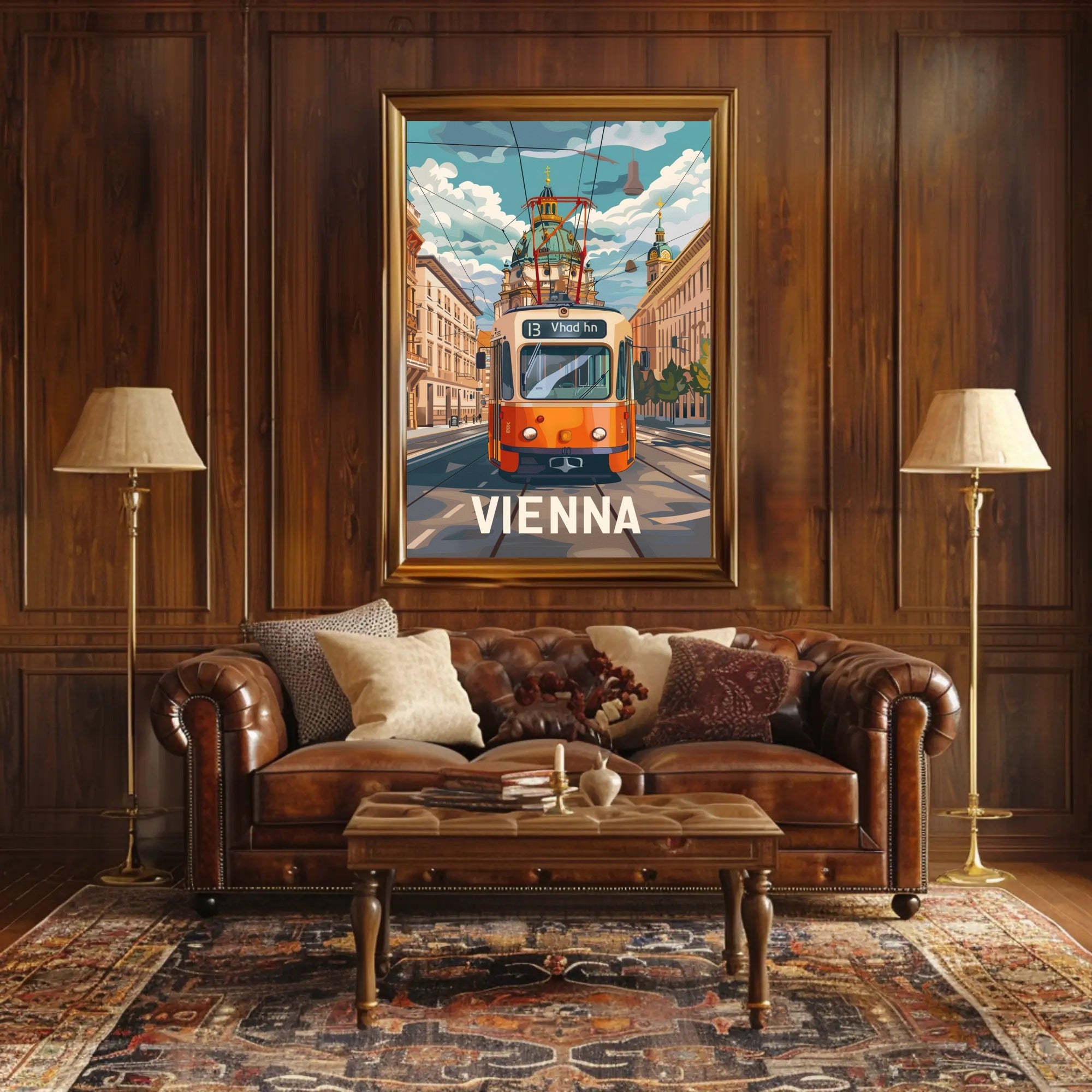 Vienna Tram Travel Poster PosterGoat