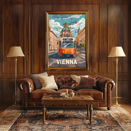 Vienna Tram Travel Poster PosterGoat