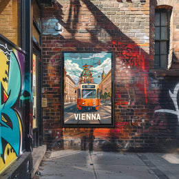 Vienna Tram Travel Poster PosterGoat