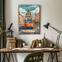 Vienna Tram Travel Poster PosterGoat