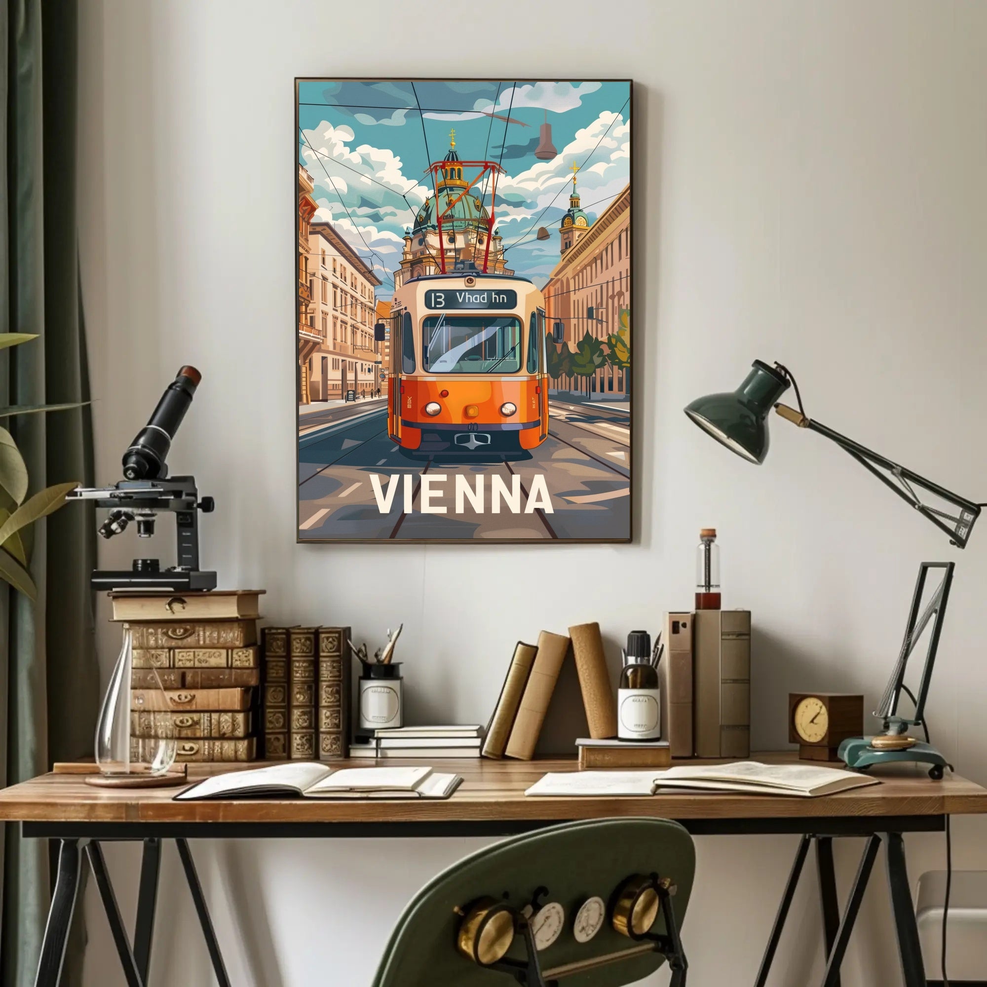 Vienna Tram Travel Poster PosterGoat