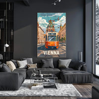 Vienna Tram Travel Poster PosterGoat