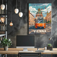 Vienna Tram Travel Poster PosterGoat