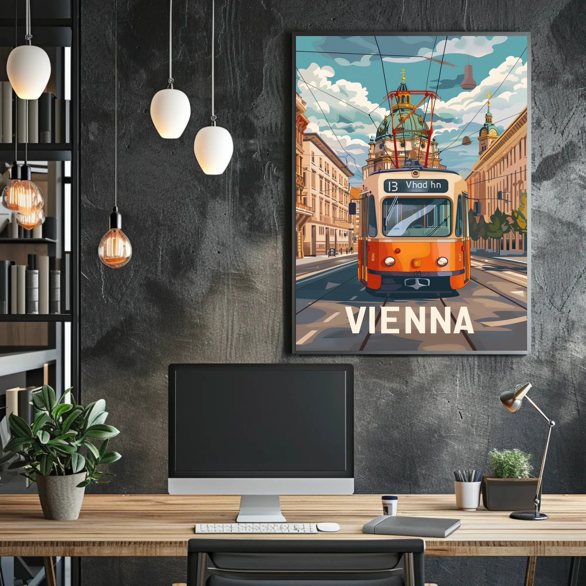 Vienna Tram Travel Poster PosterGoat