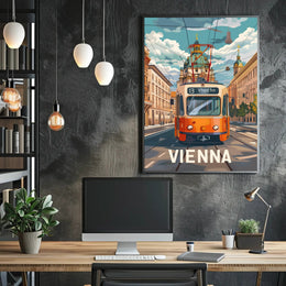 Vienna Tram Travel Poster PosterGoat