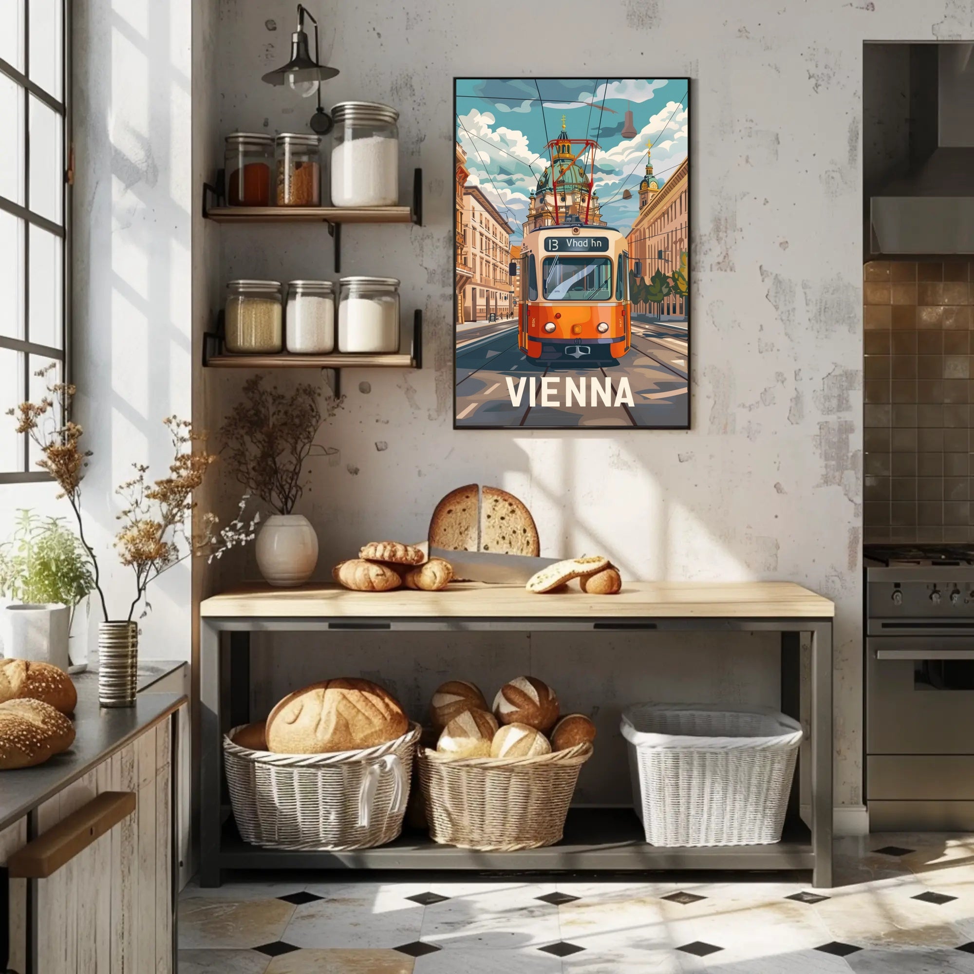Vienna Tram Travel Poster PosterGoat