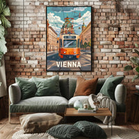 Vienna Tram Travel Poster PosterGoat