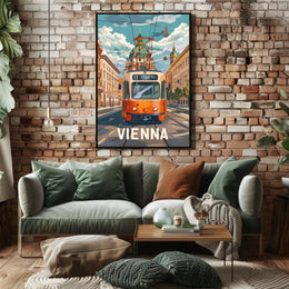 Vienna Tram Travel Poster PosterGoat