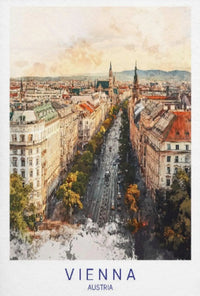 Vienna's Elegant Boulevard Aerial View Travel Poster PosterGoat