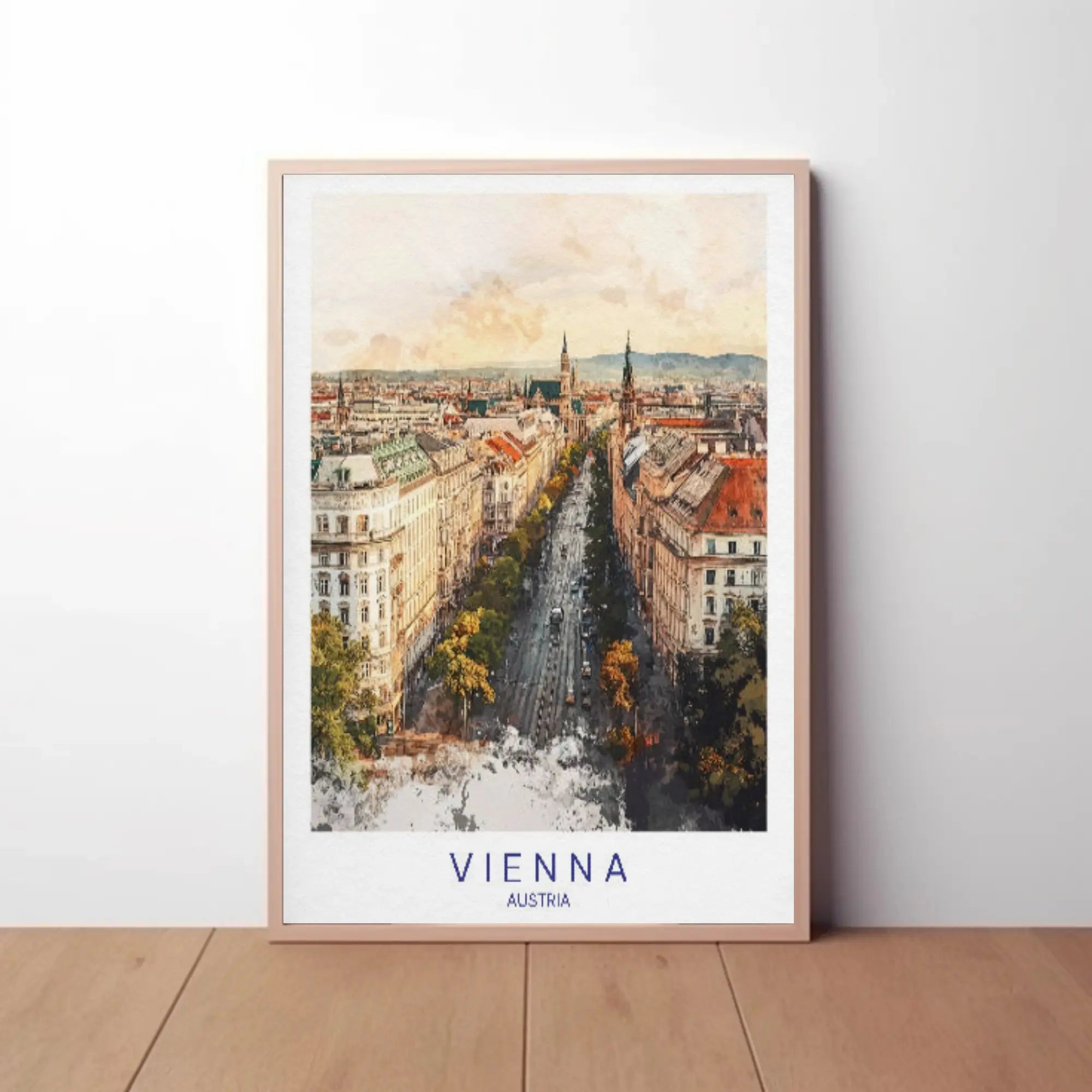 Vienna's Elegant Boulevard Aerial View Travel Poster PosterGoat