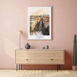 Vienna's Elegant Boulevard Aerial View Travel Poster PosterGoat