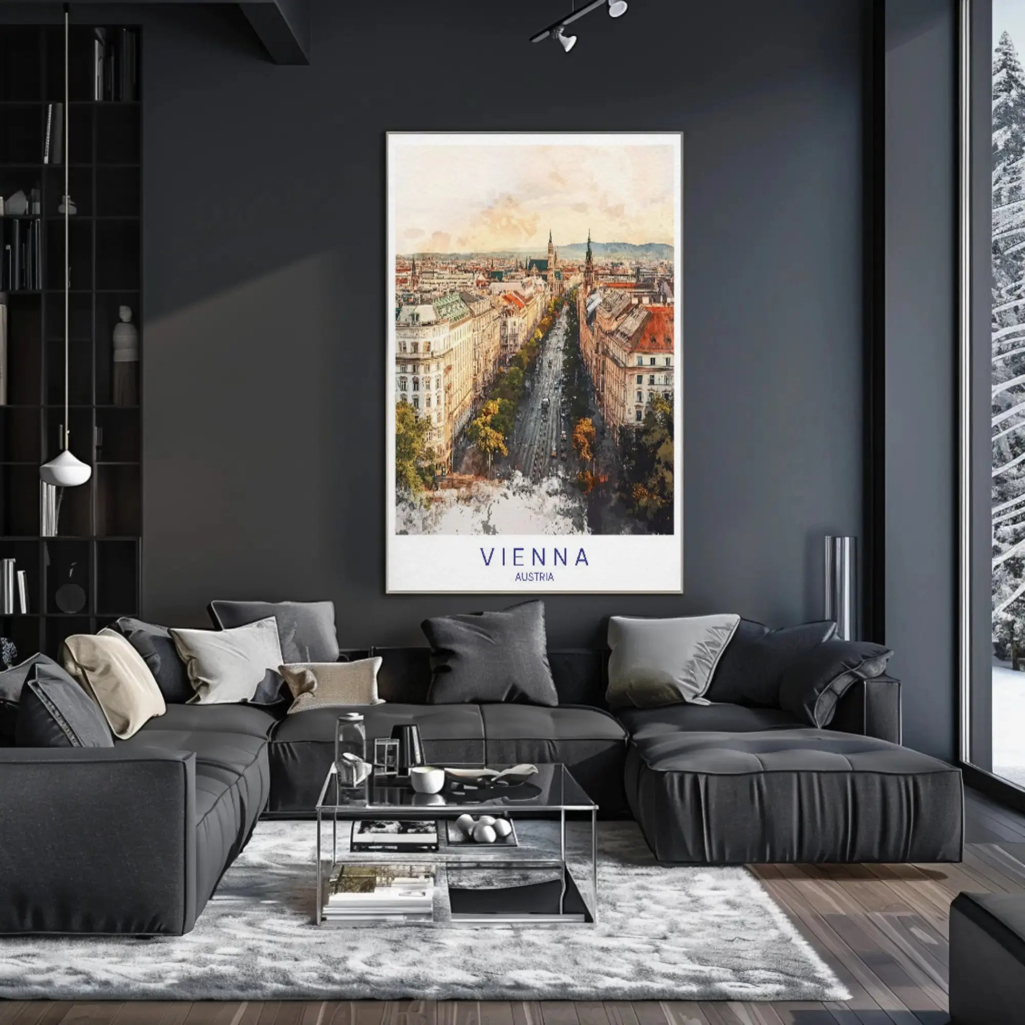 Vienna's Elegant Boulevard Aerial View Travel Poster PosterGoat