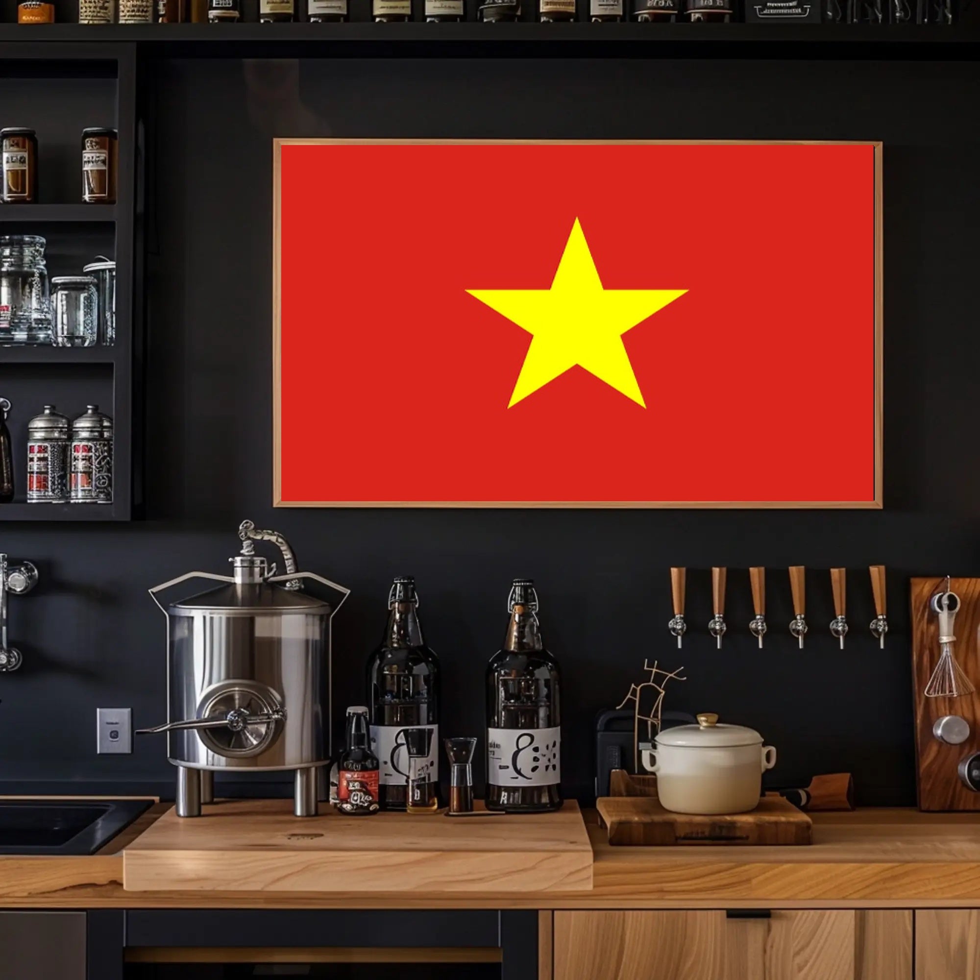 Vietnam Flag with Bold Patriotic Symbolism Country Flag Poster PosterGoat