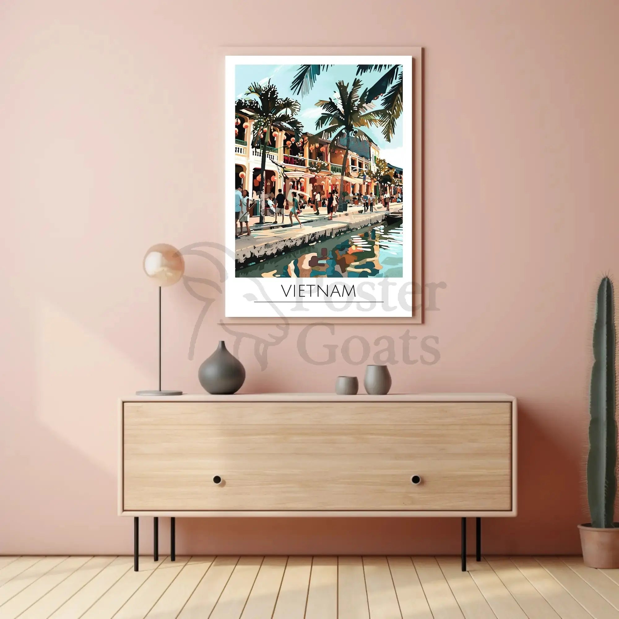 Vietnam Street Scene Lively Cultural Travel Poster PosterGoat
