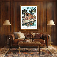 Vietnam Street Scene Lively Cultural Travel Poster PosterGoat