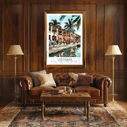 Vietnam Street Scene Lively Cultural Travel Poster PosterGoat