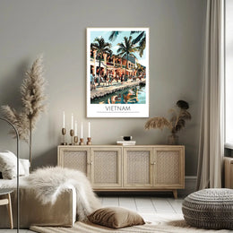 Vietnam Street Scene Lively Cultural Travel Poster PosterGoat