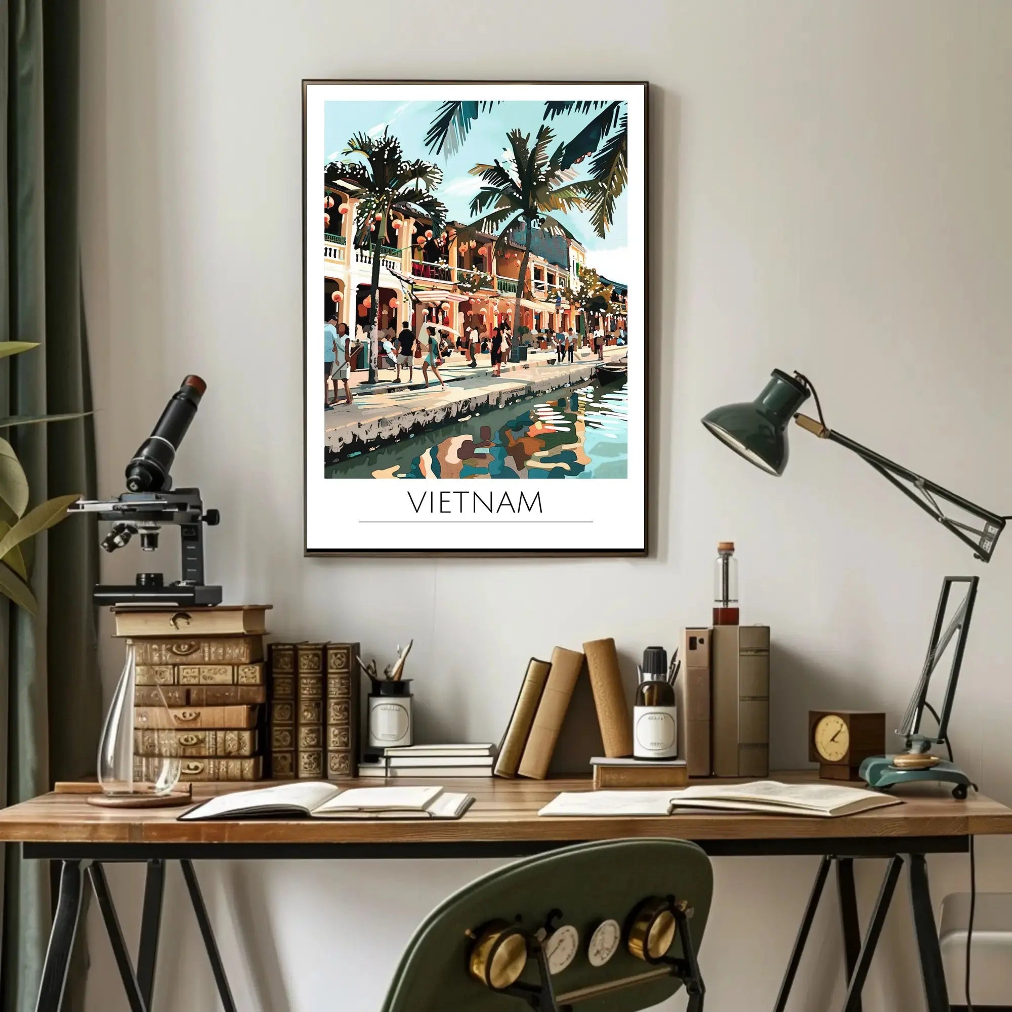 Vietnam Street Scene Lively Cultural Travel Poster PosterGoat