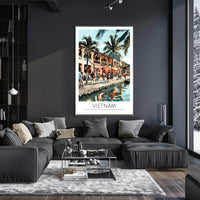 Vietnam Street Scene Lively Cultural Travel Poster PosterGoat