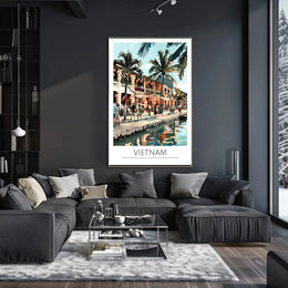 Vietnam Street Scene Lively Cultural Travel Poster PosterGoat