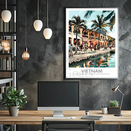 Vietnam Street Scene Lively Cultural Travel Poster PosterGoat