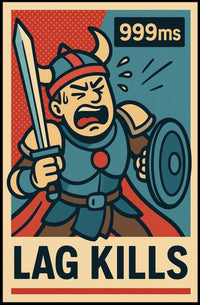 Viking Gamer Frustration Art Print: Fantasy Mythology Poster PosterGoat