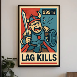 Viking Gamer Frustration Art Print: Fantasy Mythology Poster PosterGoat