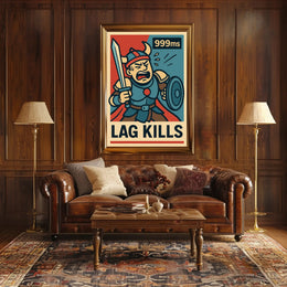 Viking Gamer Frustration Art Print: Fantasy Mythology Poster PosterGoat