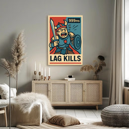 Viking Gamer Frustration Art Print: Fantasy Mythology Poster PosterGoat