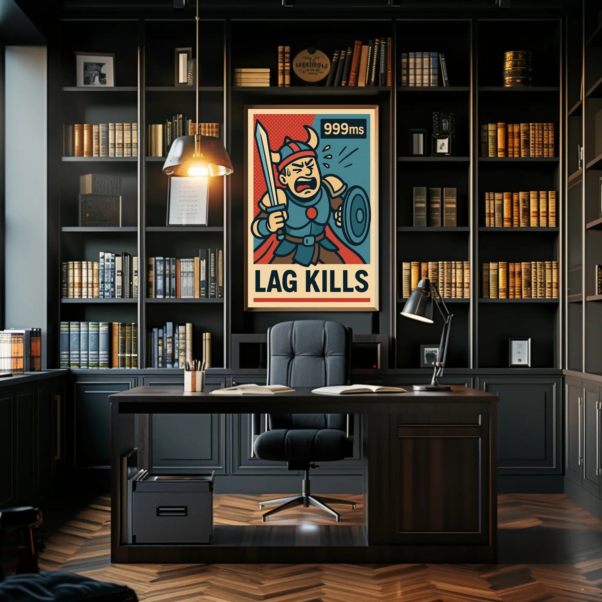 Viking Gamer Frustration Art Print: Fantasy Mythology Poster PosterGoat
