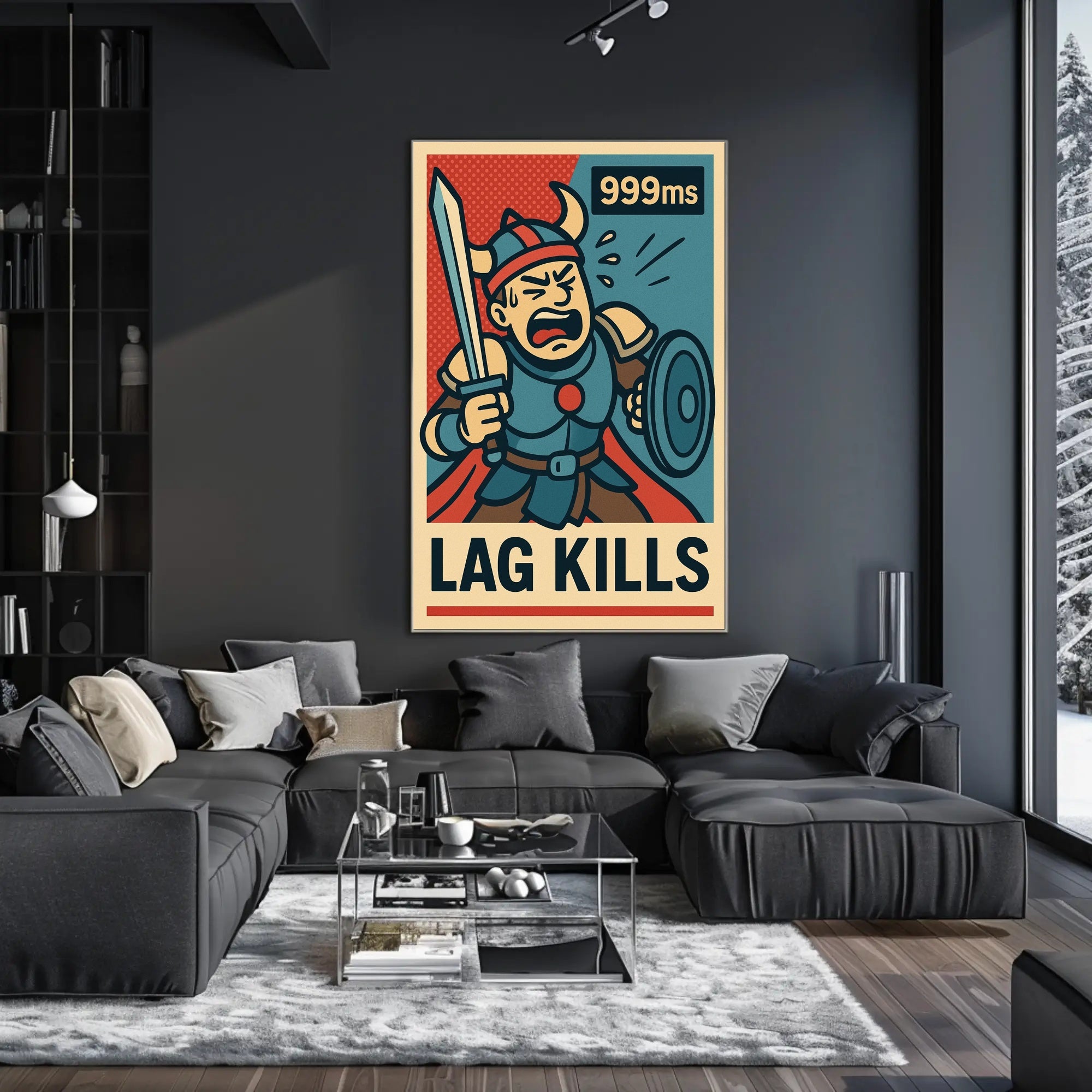 Viking Gamer Frustration Art Print: Fantasy Mythology Poster PosterGoat