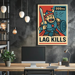 Viking Gamer Frustration Art Print: Fantasy Mythology Poster PosterGoat