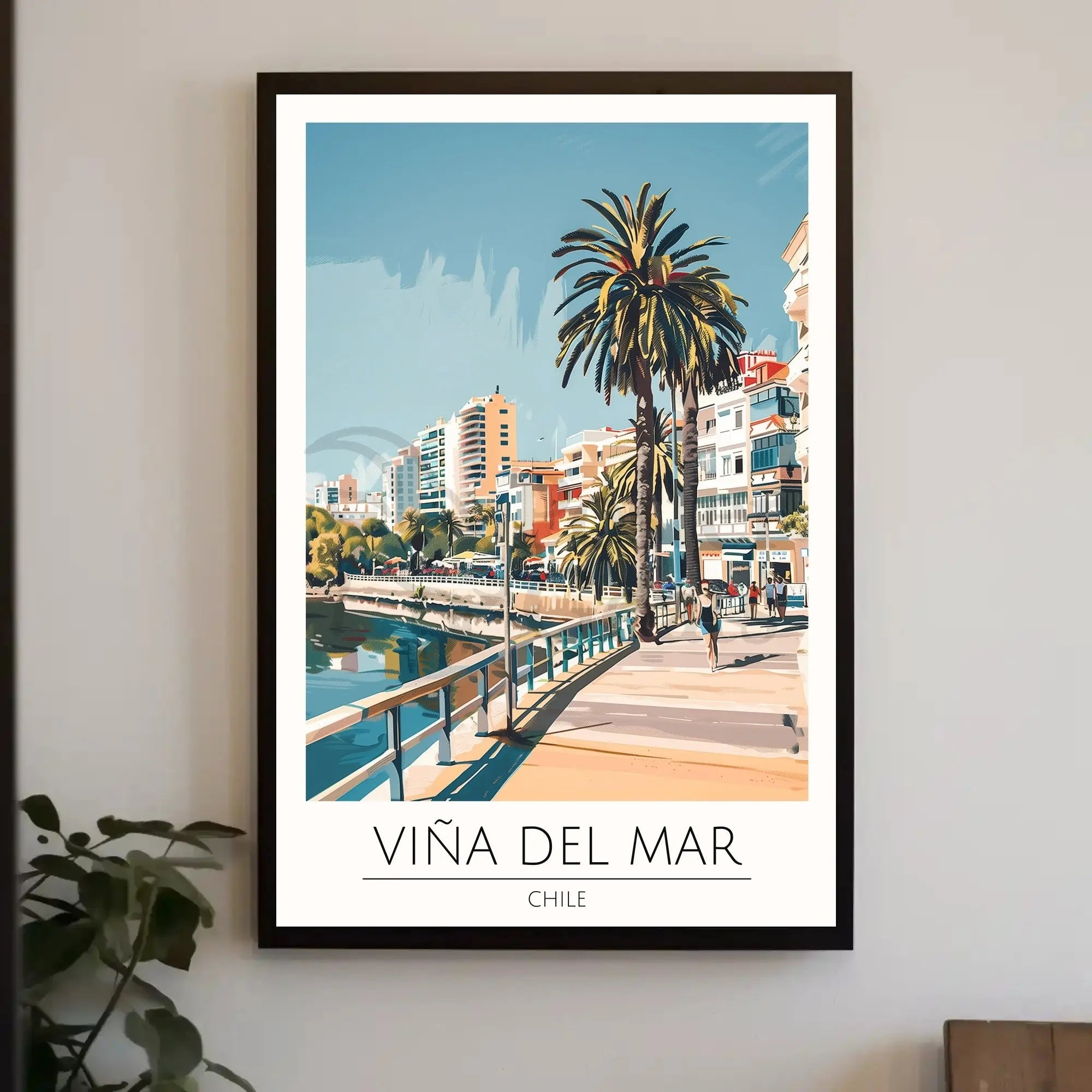 Viña del Mar Coastal Scene Travel Poster PosterGoat
