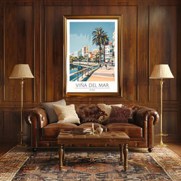 Viña del Mar Coastal Scene Travel Poster PosterGoat