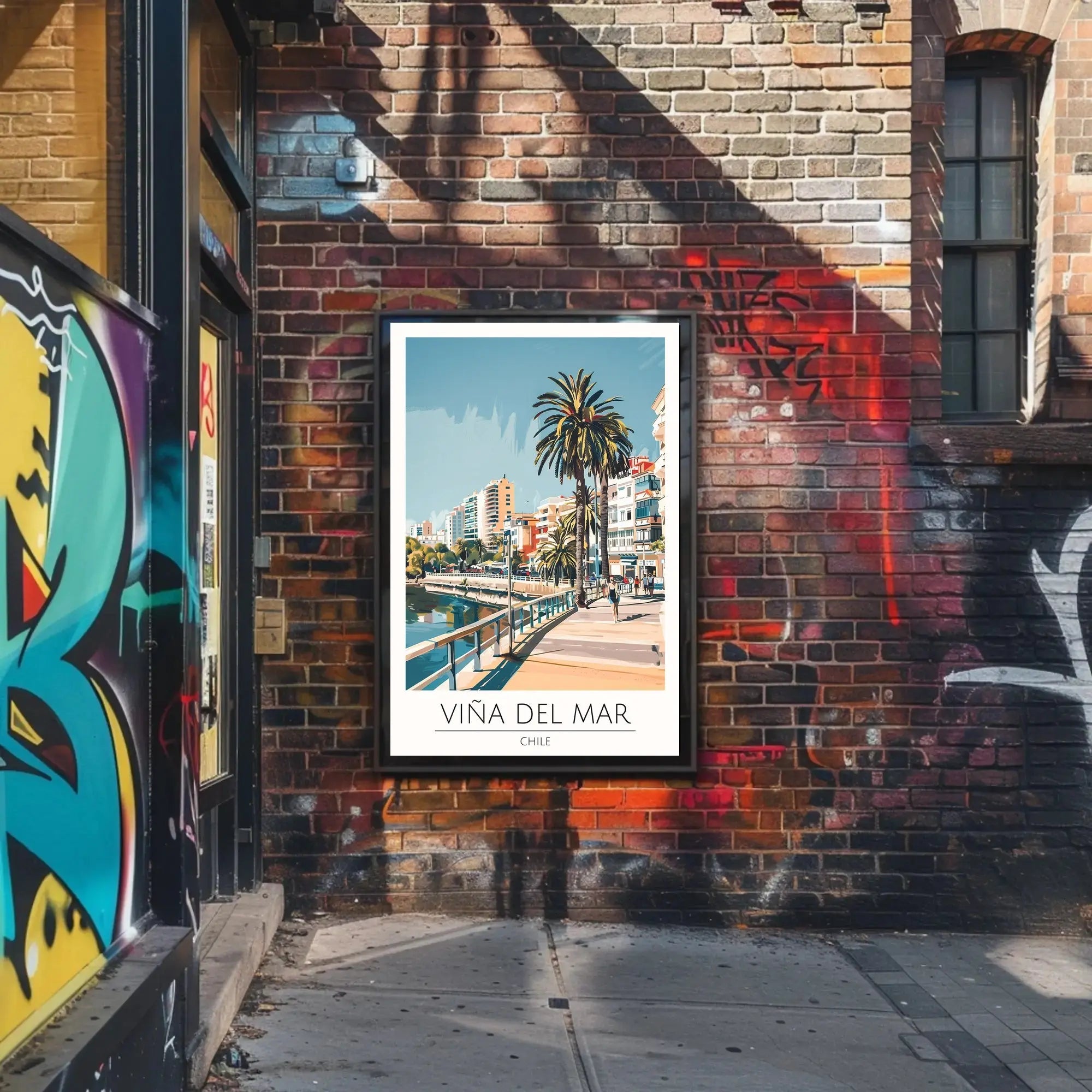 Viña del Mar Coastal Scene Travel Poster PosterGoat