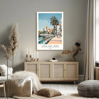 Viña del Mar Coastal Scene Travel Poster PosterGoat