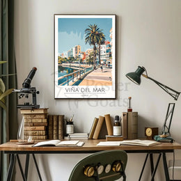 Viña del Mar Coastal Scene Travel Poster PosterGoat