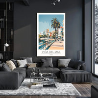 Viña del Mar Coastal Scene Travel Poster PosterGoat