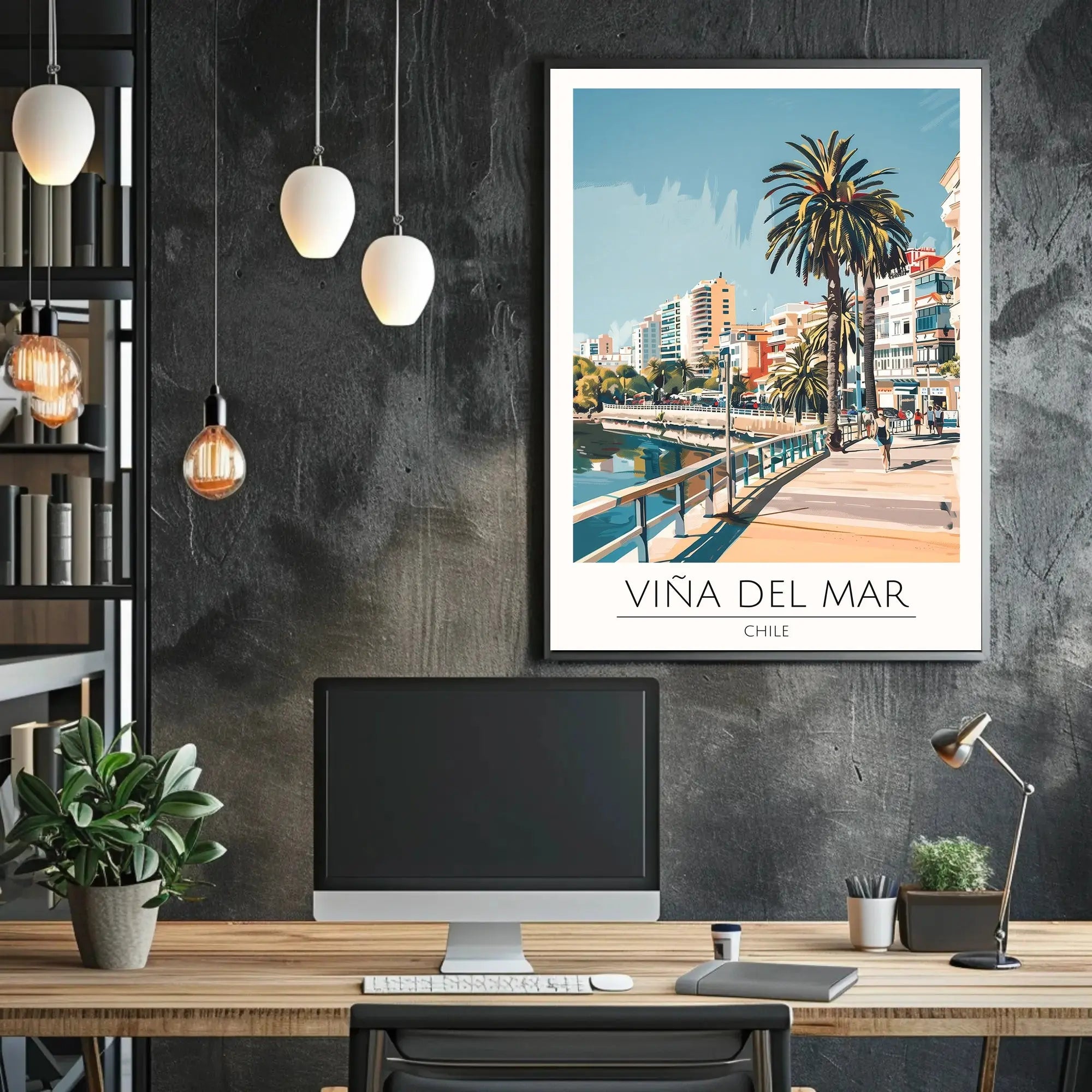 Viña del Mar Coastal Scene Travel Poster PosterGoat