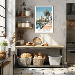 Viña del Mar Coastal Scene Travel Poster PosterGoat
