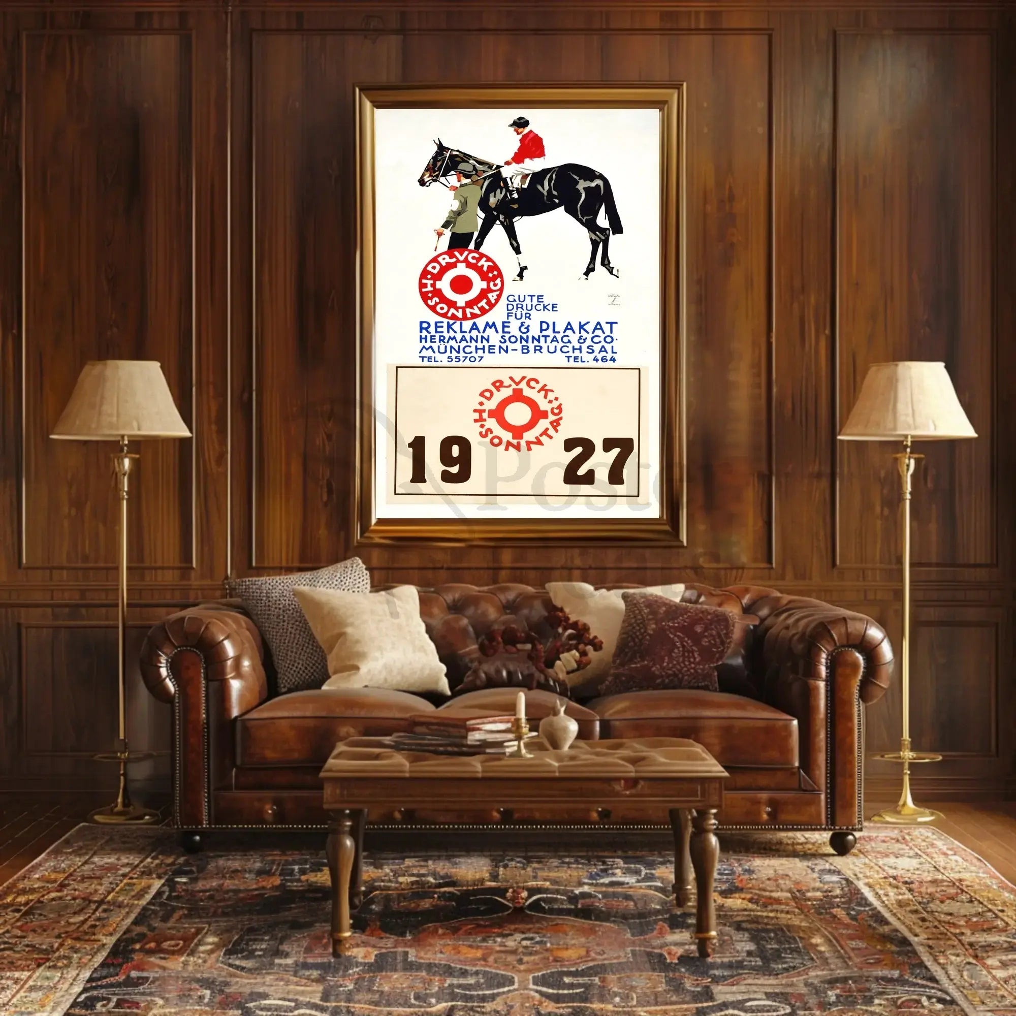 Vintage 1927 Equestrian Racing Print - Sports Poster PosterGoat