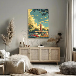 Vintage 1950s American Diner Poster - Cultural Heritage Poster PosterGoat