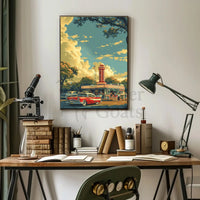 Vintage 1950s American Diner Poster - Cultural Heritage Poster PosterGoat
