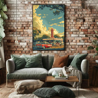 Vintage 1950s American Diner Poster - Cultural Heritage Poster PosterGoat
